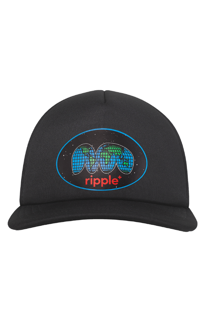 Ripple+ Black Trucker Cap